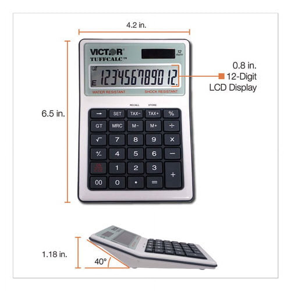 "Tuffcalc Desktop Calculator, 12-Digit Lcd | Bundle of 10 Each"