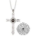 thumbnail image 1 of Cross Projection Necklace Choker Crystal Cross Lord's Prayer Cross Necklace for Friends Father's Gift, 1 of 5