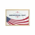 thumbnail image 1 of Memorial Day Wall Art with Frame, Happy National Holidays Patriotic Designed American Flag, Printed Fabric Poster for Bathroom Living Room, 35" x 23", Night Blue Vermilion, by Ambesonne, 1 of 2