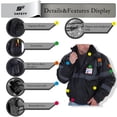 thumbnail image 3 of Sesafety Chaqueta reflectante de alta visibilidad para hombre, chaqueta bomber negra, chaqueta de lluvia de seguridad de alta visibilidad para hombre, trabajo, construcción, 4XL, 3 of 5