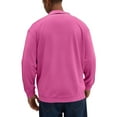 thumbnail image 4 of Zimjoy Pink Henley Shirts for Men Denim Western Long Sleeve Tops Casual V Neck Washed Button Up Shirt Turn Down Collar Lightweight Fall Shirt Muscle Gym, Pink XL, 4 of 4