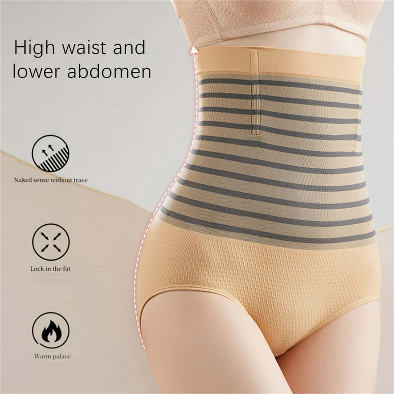 Lopecy-Sta Ladies Comfortable Solid Color Large Size High Waist Warm Belly  Hip Lift Thin Waist Panties Underwear Deals Clearance Underwear Women  Mother's Day Gifts Beige 