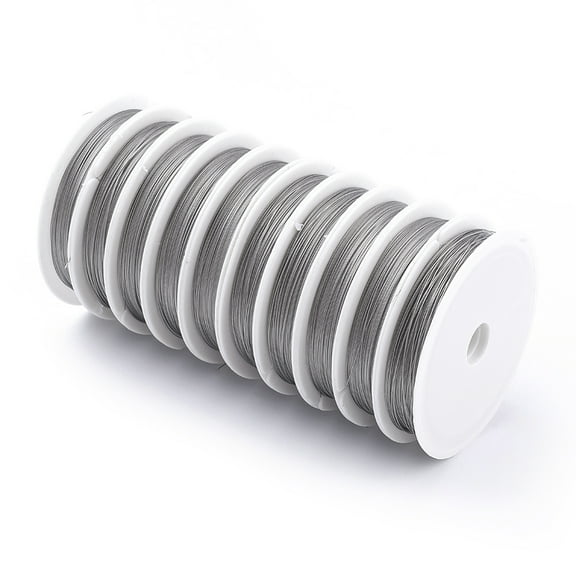 10Roll Original Color Tail Wire Nylon-coated Stainless Steel Raw 0.35mm in diameter 164.04 Feet(50m)/roll