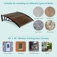 thumbnail image 3 of Spaco Outdoor Front Door Patio Overhang Awning for Sunlight Rain Snow Wind Protection-40 x 40 Inch, Entry Door Outdoor Window Awning Exterior, Front Door Overhang Awning for Sun Shutter, UV, Rain, 3 of 9