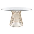 thumbnail image 1 of Palma Dining Table With Tempered Glass Top And Gold Metal Base, 1 of 2