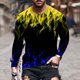 thumbnail image 4 of Camiseta de diario unisex para hombre Estampados gráficos en 3D Tops de manga larga Casual Bloue Pompotops  oipoqjl4665, 4 of 9