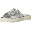 Aerosoles Womens Evon Slide Sandal 11 Silver Metallic