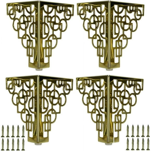 EcoNesxp inch furniture legs for chairs, dressers, cabinets gold 3 inch furniture legs