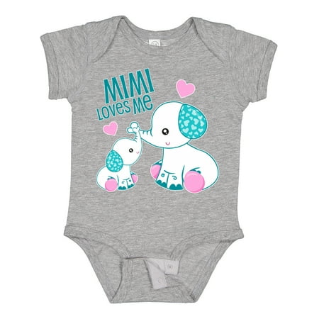 

Inktastic Mimi Loves Me-cute Elephants Gift Baby Boy or Baby Girl Bodysuit