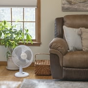 Comfort Zone 12 in. 3-Speed Oscillating Table or Desk Fan, White