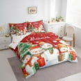 thumbnail image 3 of Manfei Cute Snowman Bedding Comforter Set 7pcs for Children, Merry Christmas Full Bedding Set, Xmas Tree Gifts Fitted Sheet Flat Sheet, Super Cozy Room Decor, 3 of 8