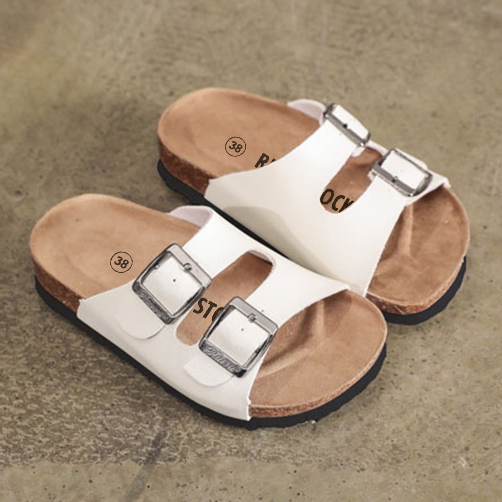 Toddler Shoes Girls Size 6 Toddler Kids Sandals Boys Girls Cork Footbed Sandals with Adjustable Buckle Casual Slides Open Toes Flat Girls Closed Toe Sandals Size 3 Big Kids