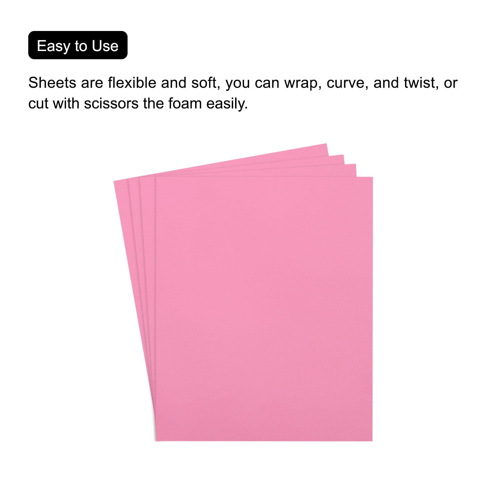 Uxcell EVA Foam Sheets Pink 35.4 Inch x 19.7 Inch 2mm Thick Crafts Foam Sheets for Costumes, Arts and Crafts Projects Pack of 5