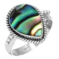 thumbnail image 1 of 925 Sterling Silver Ring For Women - Teens Multicolor Natural Abalone Shell Gemstone Silver Ring Size 5 Hand Made Silver Ring Size 5 Christmas - Gift For Sister 925 Silver Gemstone Jewelry, 1 of 6