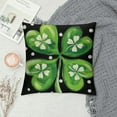 thumbnail image 2 of JEUXUS St Patricks Day Clover Polka Dot Black Throw Pillow Cover, Cushion Case Decoration for Sofa Couch, 2 of 5