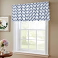 thumbnail image 6 of 2 Pack Striped Abstract Valance for Window Chevron Pattern Navy Blue Line Kitchen Valance Rod Pocket Short Curtain Topper Decorative Window Treatment for Living Room Bedroom 42"x12", 6 of 8