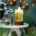 thumbnail image 4 of Bfogop Christmas Flameless Candles Snow Globe Water Candles Lighted LED Battery Operated Candles Glittering Snow Globe for Christmas Holiday Xmas Party Table Centerpiece Home Decor, 4 of 6