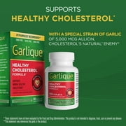 Garlique Healthy Cholesterol Support Supplement, Odor Free Garlic, 5000 Mcg Allicin, Cardiovascular Health, 60 Count