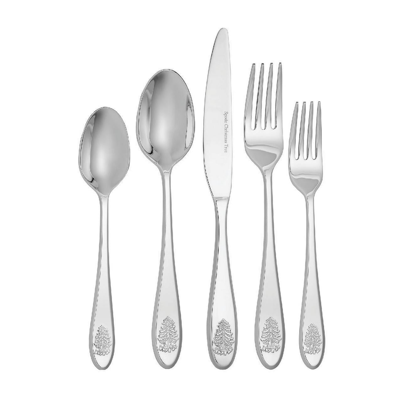 Spode Christmas Tree Collection, 20Piece Flatware Set, 4 of Each Dinner Fork, Salad Fork