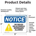 thumbnail image 2 of (2 Pack) No Drugs No Alcoholic Beverages Allowed OSHA Notice Sign, 2 of 7