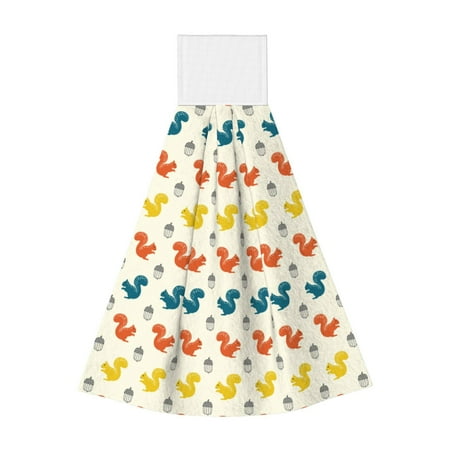 

Jgfou Colorful Squirrel Print Coral Fleece Microfiber Hanging Hand Towel Soft Premium Dishcloths Multi-Purpose Dust and Stain Removal Cleaning Supplies