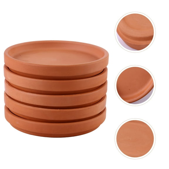 GOOHOCHY 5Pcs Ceramic Plant Pot Saucers for Flowerpot Drainage Trays Planter Holder