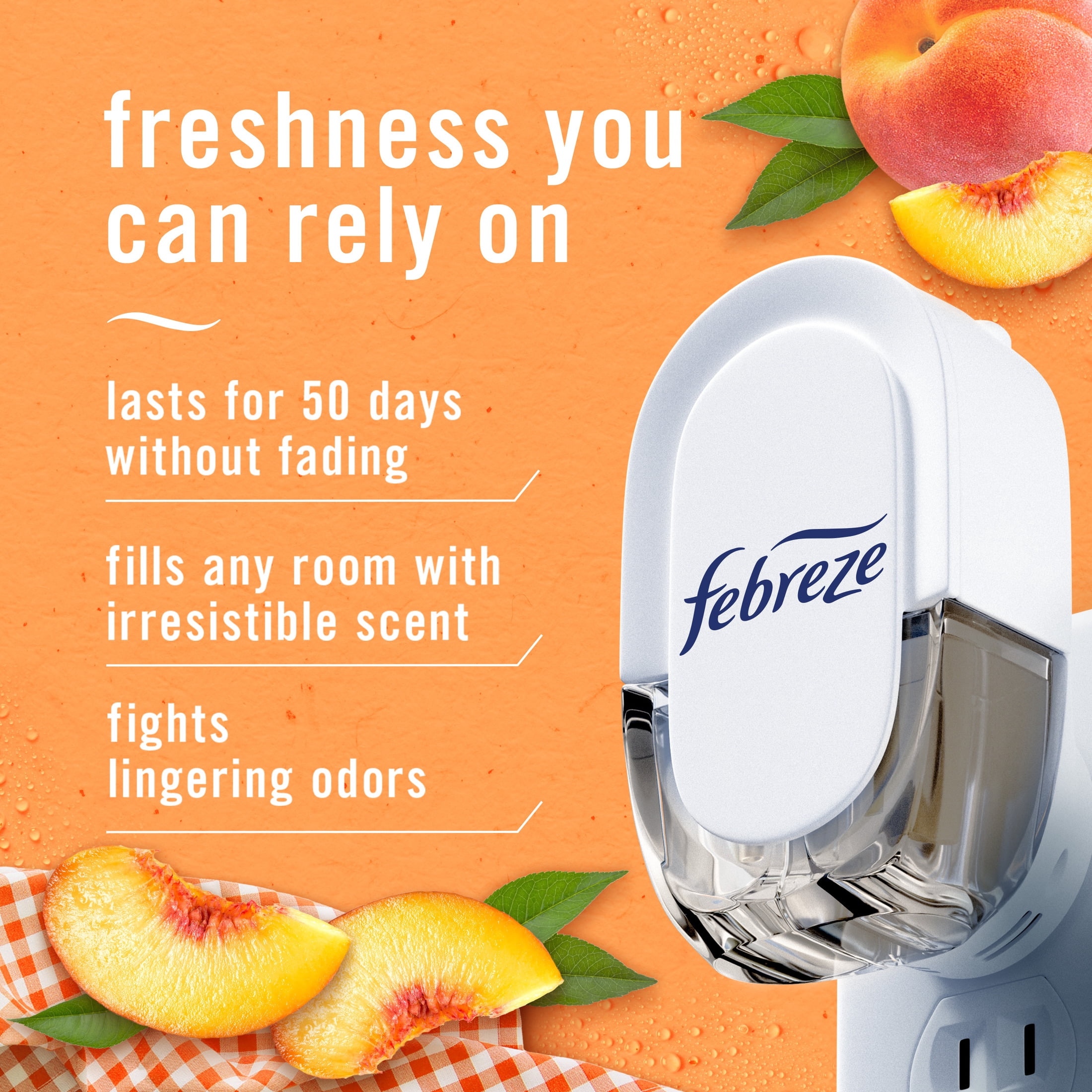 Febreze Plug In Air Freshener Scented Oil Refill Juicy Peaches