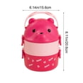 thumbnail image 3 of Glasses Bear Lunch Box Set,Double Layer Divided Bento Storage Container,Microwave Safe Leakproof Meal Box,Portable Student Office Lunch Carrier,Large Capacity Cutlery Handle Lunch Kit, 3 of 6