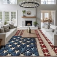 thumbnail image 3 of Non-Slip Rug Pad Rugs Vintage American Flag Wood Grain Rectangle Area Rugs 5x7Ft Soft Carpet Pads for Living Room Kids Room, Ocean Starfish Star and Stripe, 3 of 9