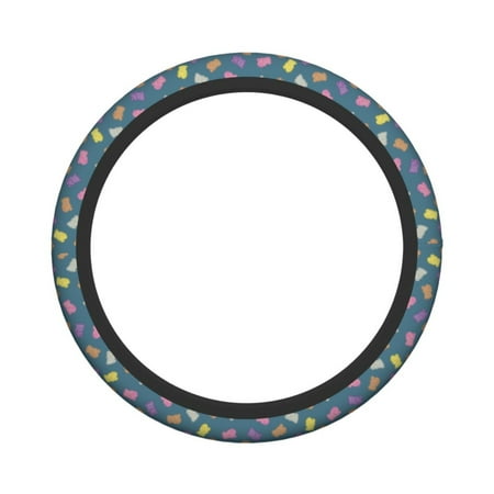 XMXY Car Steering Wheel Cover, Cute Bear Design Non-Slip Jeep Truck Universal Elastic Steering Wheel Protector 15 inch