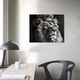 thumbnail image 4 of Nawypu  Lion King with Crown Canvas Wall Art Black and White African Wild Animals Portrait Picture Prints Modern Artwork for Office Bedroom Wall Decor Framed, 4 of 6