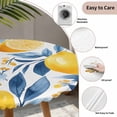 thumbnail image 3 of Summer Lemon Round Tablecloth for 45-54 Inch Tables,Fitted Table Cover with Elastic Edge,Spring Pastoral Watercolor Fruit Blue Yellow Waterproof Outdoor Table Cloth Protector for Patio Garden Dinner, 3 of 9