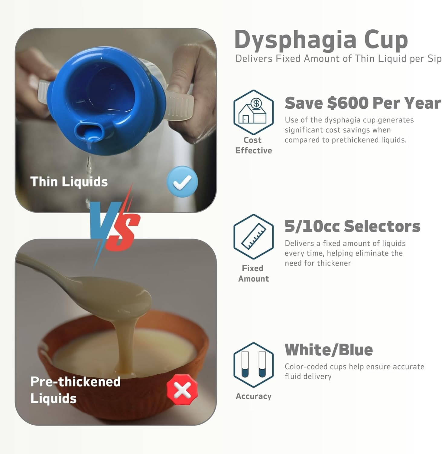 ABCISI Dysphagia Cup for Adults, 250ml Adult Sippy Cup Slow Flow Cup,Anti-Choking Cup with Lids Straws Dual Handles, Regulating Drinking Cup for Swallowing Difficulties, Spill-Proof for Elderly, Blue