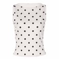 thumbnail image 4 of BODOAO Women's Polka Dot Tank Top Sleeveless Boat Neck Fitted Top with Ruched Sides Stretchy Crop Tank Top Polka Dot Tank Tops for Women Dressy Style Casual Top White XS, 4 of 4