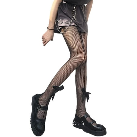 Grunge Pattern Fishnets Stockings for Women Sexy Translucent Pantyhose