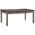 thumbnail image 5 of JERFIT 6-Piece Dining Set with Storage Drawers, Upholstered Bench and Chairs, Antique Gray and Coffee Finish, Solid Wood Country Kitchen Table, 5 of 10