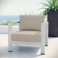 thumbnail image 4 of Silver Beige Shore Outdoor Patio Aluminum Armchair, 4 of 4