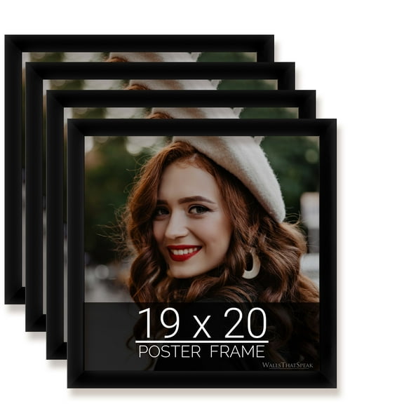 19x20 Black Picture Frame for Puzzles Posters Photos or Artwork, Set of 4
