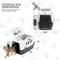 thumbnail image 3 of MoNiBloom 18" Pet Travel Carrier, Portable Dog Travel Kennel Handbag Cage Transport Box with Handle and 2 Doors, Airline Approved, White/Grey, 3 of 10