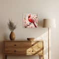 thumbnail image 4 of ZHONGYUTONG Red Birds Canvas Wall Art Cardinal on Tree Branch with Pink Flowers Painting Christmas Picture for Bedroom Decor Framed (12.00" x 12.00"), 4 of 5