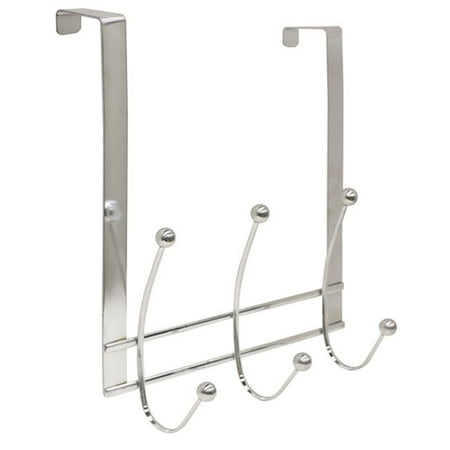 Chrome Plated Bronze Door Hook - Over Door 3 Hooks Flat Wire Chrome