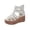 White, variant on Summer Womens Sandals Fashion Platform Wedge Sandals,Woven Gladiator Shoes with Pink Sole