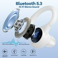 thumbnail image 3 of Wireless Earbuds for iPhone Android,Bluetooth 5.3 Headphones 160Hrs Playtime Waterproof IPX7 In-Ear Stereo Earphones Headset Noise Cancelling with Ear Hooks&Charging Case True Wireless Earbuds,White, 3 of 7