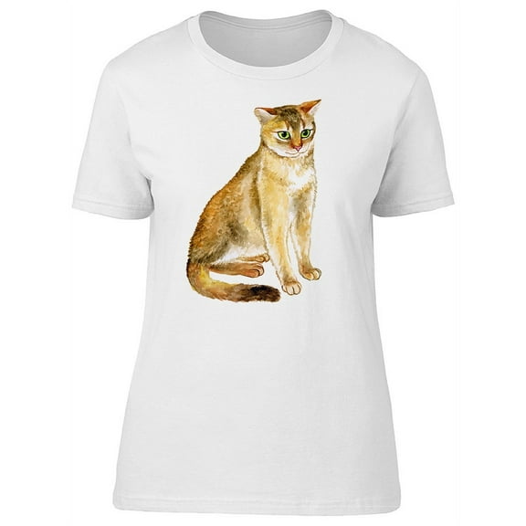 Abyssinian Cat Illustration T-Shirt Women -Image by Shutterstock, Female Small