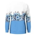 thumbnail image 5 of QUNYINEY Casual Sweatshirt Women Long Sleeve Blue Floral Crew Neck Tops with Pocket Relaxed Fit Drop Shoulder Pullover Sweatshirts, 5 of 5