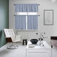 thumbnail image 5 of Blue and White Stripe Kitchen Curtains Valances and Tiers Set of 3 Modern Abstract Minimalist Geometric Blue Vertical Linens Tier Curtains and Valance with Rod Pocket for Small Windows, 27.5"x36", 5 of 9