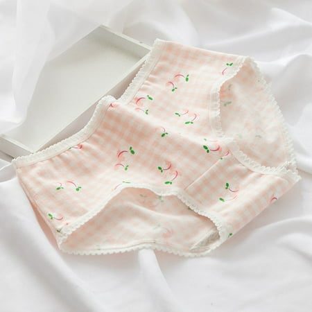 

Women Panties Cotton Breathable Seamless Low Waist Briefs Women Cute Lingerie Intimates 1pc B XL