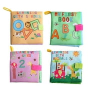 Cloth Baby Books My First Soft Book, Early Learning Activity & Development Non-Toxic Fabric Book For Babies - ABC, 123, Shapes & Animal
