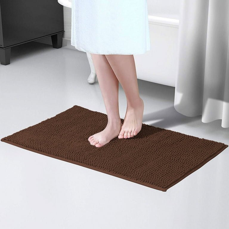 Coffee Bathroom Rug, Non Slip Bath Mat, 20 x 32 Microfiber Thick Plush  Water Absorbent Shower Mat for Bedroom, Tub and Shower, Machine Washable 