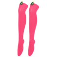 thumbnail image 3 of Wuphunn Stretch Fit Thigh High Stockings, Opaque Wide Band Top Casual Cosplay for Women L Hot Pink A, 3 of 6